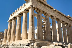 Show thumbnail preview	 Ancient greek parthenon temple ruins under a clear blue sky.