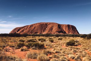 Uluru in the outback, australia.